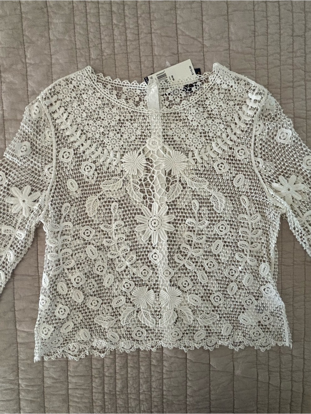 Women’s Ralph Lauren Elegant White Crochet Lace Women's Top